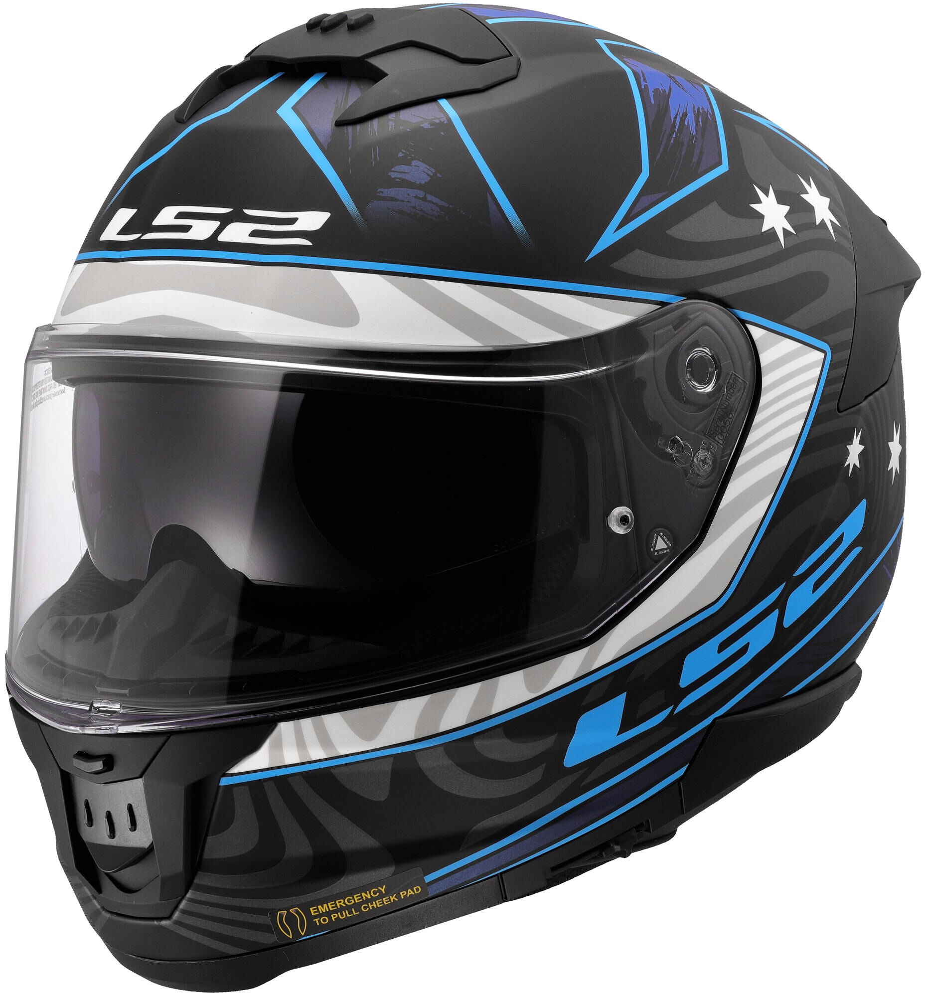 Casque intégral LS2 FF808 Stream II Galdam. casque ff808 stream ii galdam xl bl. bleu