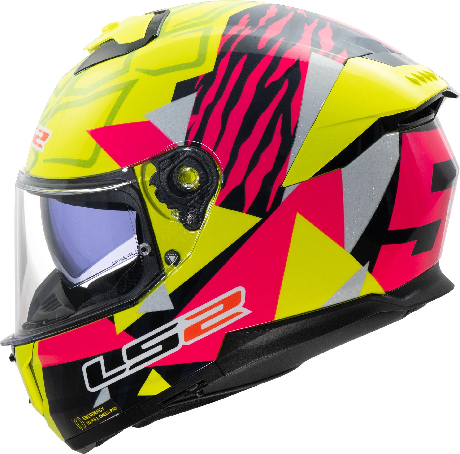 Casque intégral LS2 FF808 Stream II Tiger. casque ff808 stream ii tigre s jaune. petit doigt
