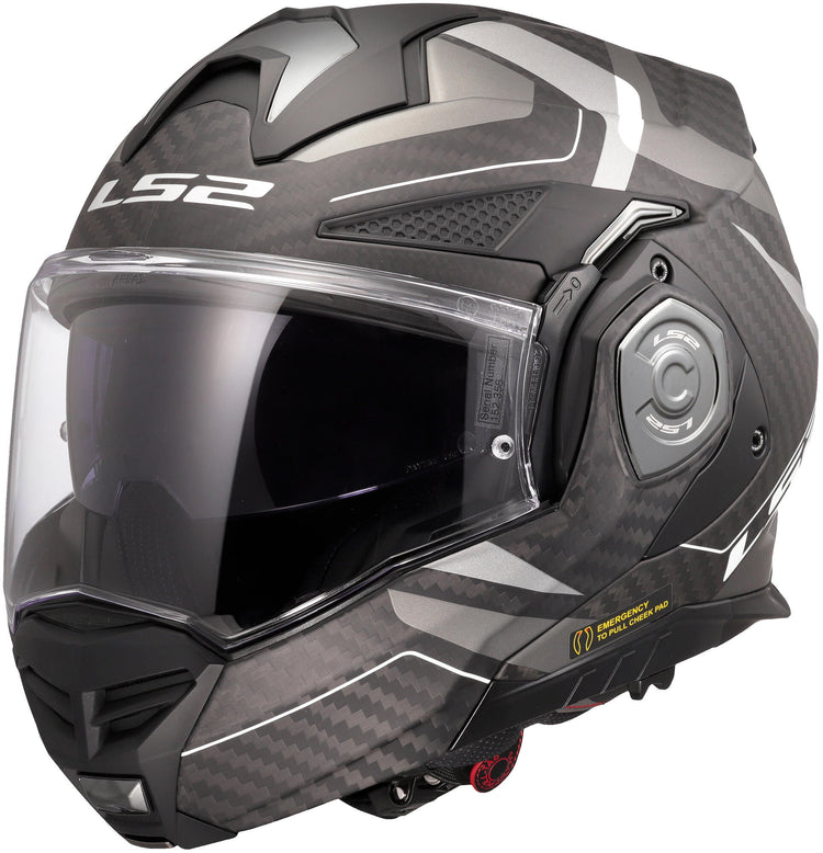 Casque modulable Ls2 ff901 advant x carbon horizon. casque ff901 advant x carb.hor.3xl bl sil-gr