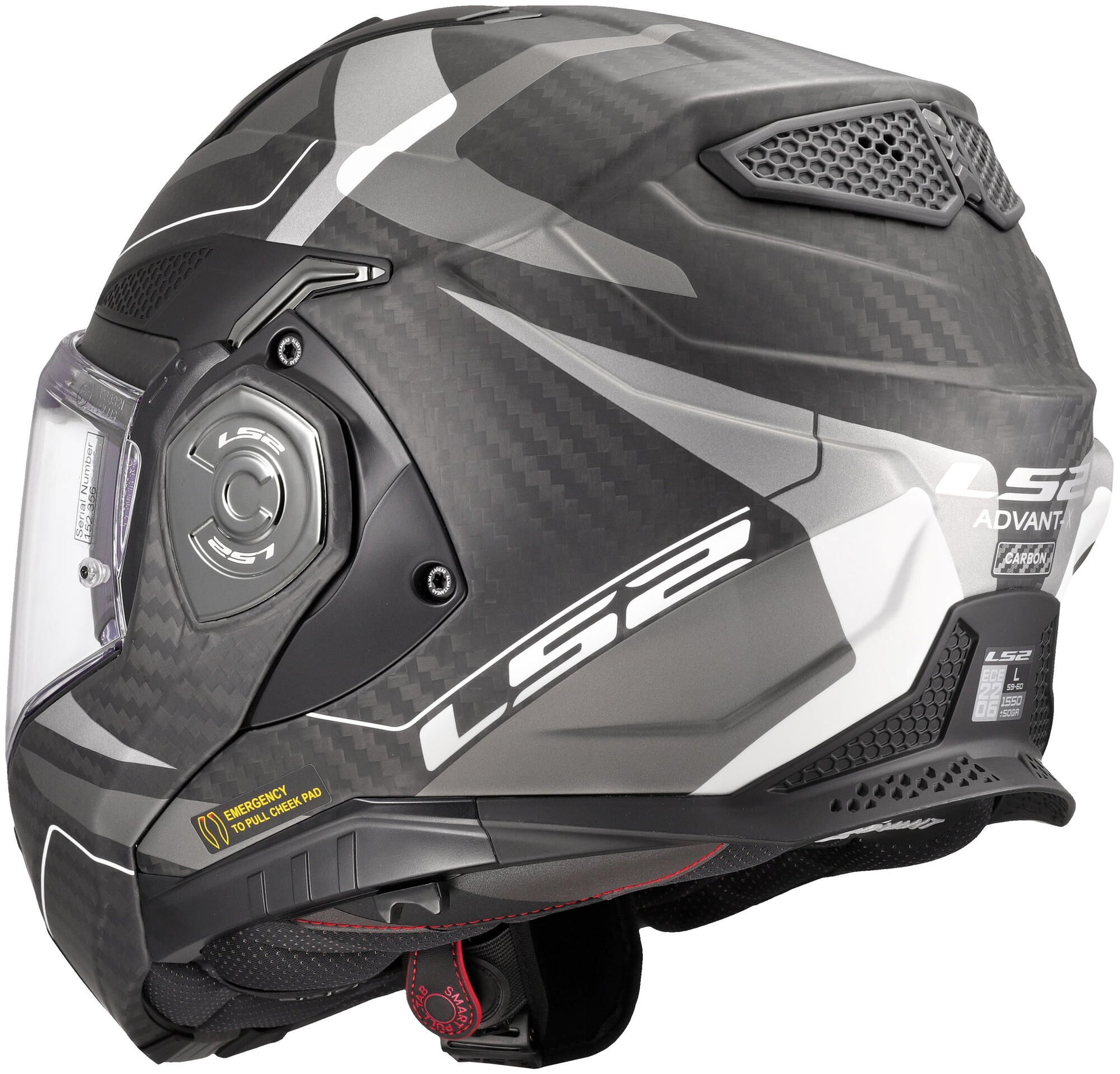 Casque modulable Ls2 ff901 advant x carbon horizon. casque ff901 advant x carb.hor.3xl bl sil-gr