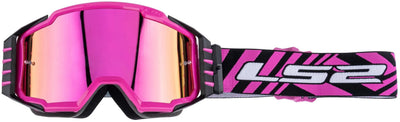 Ls2 charger pro lunettes de motocross lunettes crossglass charger pro visière iridium rose