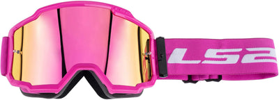 Ls2 charger lunettes de motocross lunettes cross charger rose avec visière iridium