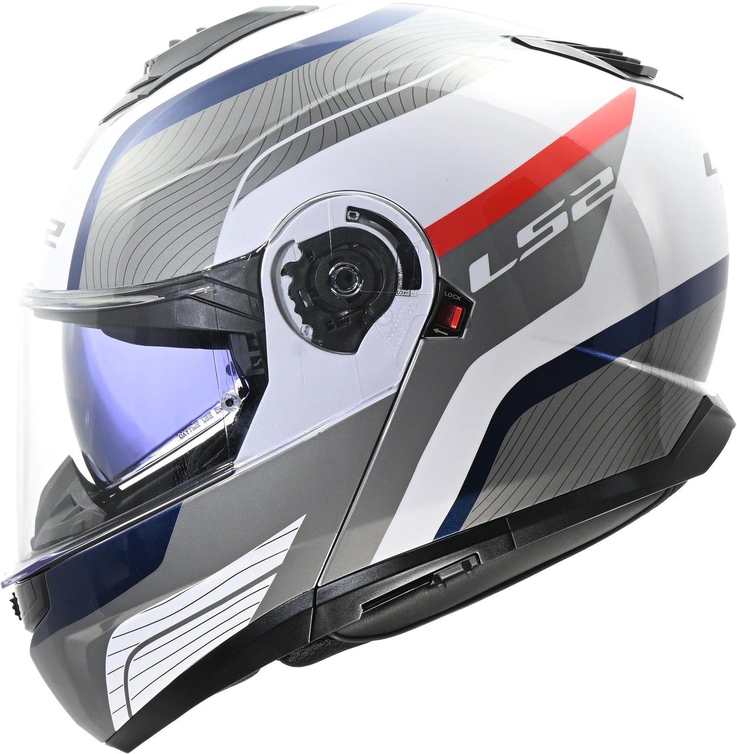 Ls2 casque modulable ff908 strobe ii monza casque ff908 stro.ii monza m wh bleu rouge