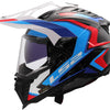 Casque enduro Ls2 mx701 explorer carbon frontier ii, pare-soleil interne, amovible, lavable, hypoallergénique et respirant, mentonnière renforcée, coussinets de joues de sauvetage, casque double doublure en D mx701 expl. car.fr.ii s wh bleu bl
