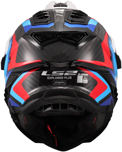 Casque enduro Ls2 mx701 explorer carbon frontier ii, pare-soleil interne, amovible, lavable, hypoallergénique et respirant, mentonnière renforcée, coussinets de joues de sauvetage, casque double doublure en D mx701 expl. car.fr.ii m wh bleu bl