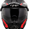 Casque enduro Ls2 mx701 explorer carbon frontier ii, pare-soleil interne, amovible, lavable, hypoallergénique et respirant, mentonnière renforcée, coussinets de joues de sauvetage, casque double doublure en D mx701 expl. car.fr.ii m rouge noir