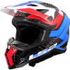 Casque de motocross Ls2 MX703 x-force galuo, respirant et hypoallergénique. casque x-force galuo blanc rouge bleu gr. m