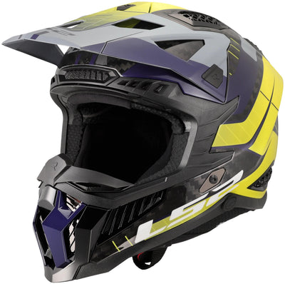 Casque de motocross Ls2 MX703 x-force galuo, respirant et hypoallergénique. casque x-force galuo gris jaune fluo taille xl