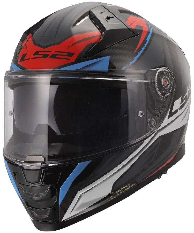 Casque intégral LS2 FF811 Vector II Carbon Savage. casque ff811 vecteur i c savage blanc bl rouge xl