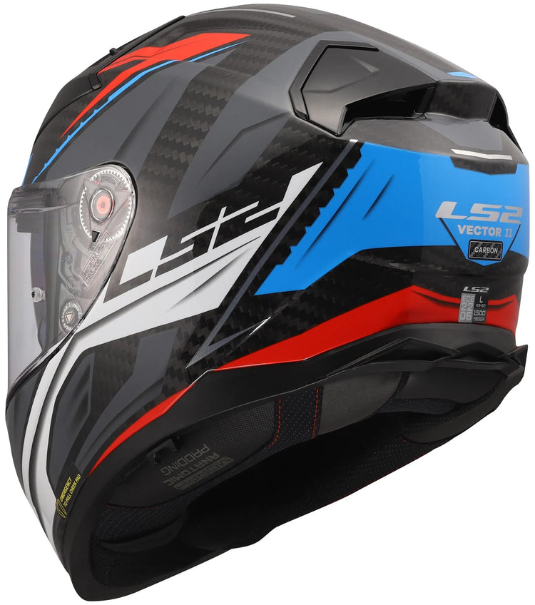 Casque intégral LS2 FF811 Vector II Carbon Savage. casque ff811 vecteur i c savage blanc bl rouge xl