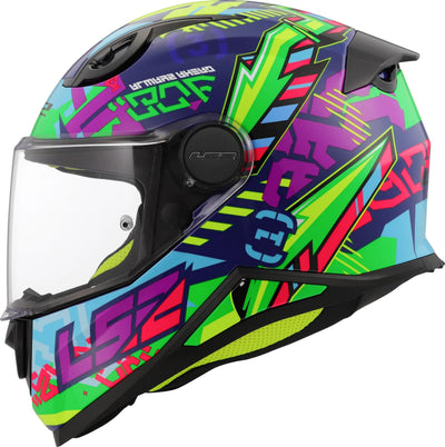 Casque intégral enfant LS2 ff812 kid svent. casque enfant ff812 sven bleu vert gr. m