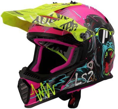 Casque de motocross enfant Ls2 mx437 fast evo ii mini gorilla
