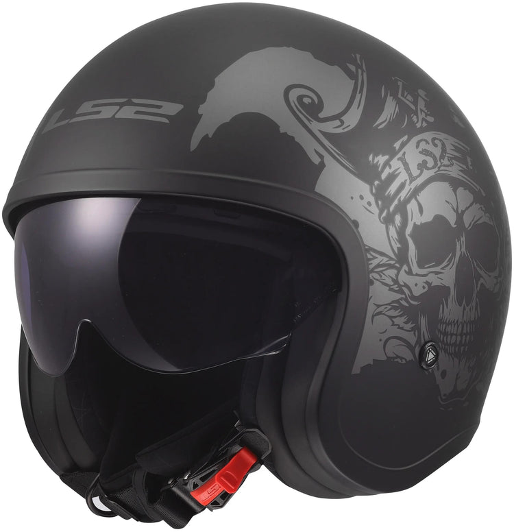 Casque jet LS2 of599 spitfire ii willy casque of599 spitfire ii willy noir gris m