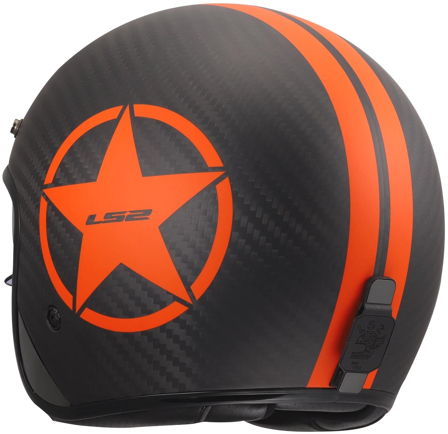 Casque jet Ls2 of601 bob ii carbon star casque of601 bob ii carbon star orange gr. je