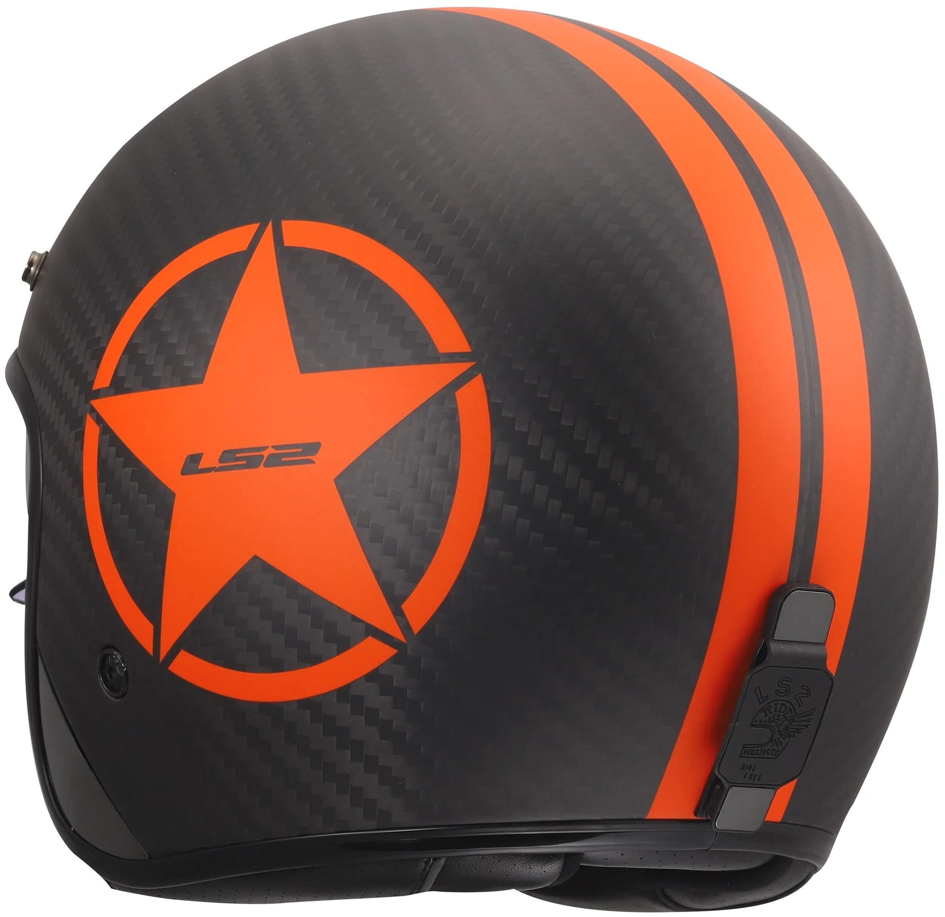 Casque jet Ls2 of601 bob ii carbon star casque of601 bob ii carbon star orange gr. je