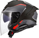 Casque jet Ls2 de618 verso ii casques air de618 verso i air noir rouge gr. m