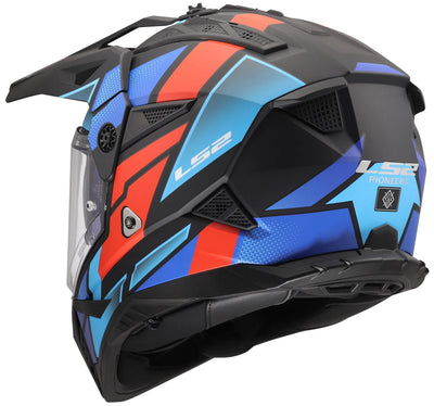 Casque enduro Ls2 mx702 Pioneer ii block casque mx702 Pioneer block noir mat rouge bleu