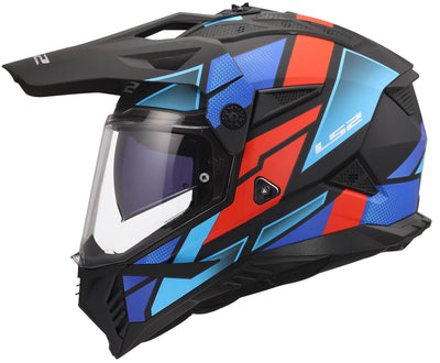Casque enduro Ls2 mx702 Pioneer ii block casque mx702 Pioneer block noir mat rouge bleu