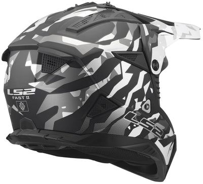 Ls2 casque de motocross mx708 fast ii casque grotesk mx708 fast ii grotesque noir gris mat