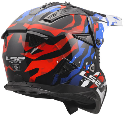 Ls2 casque de motocross mx708 fast ii casque grotesk mx708 fast ii grotesque blanc bl rouge l