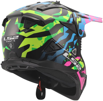 Ls2 casque de motocross mx708 fast ii casque grotesk mx708 fast ii grotesque bl rose vert m