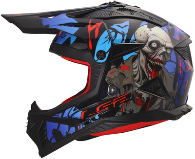 Casque de motocross Ls2 mx708 fast ii zombie casque mx708 fast ii zombie noir rouge bleu gr.