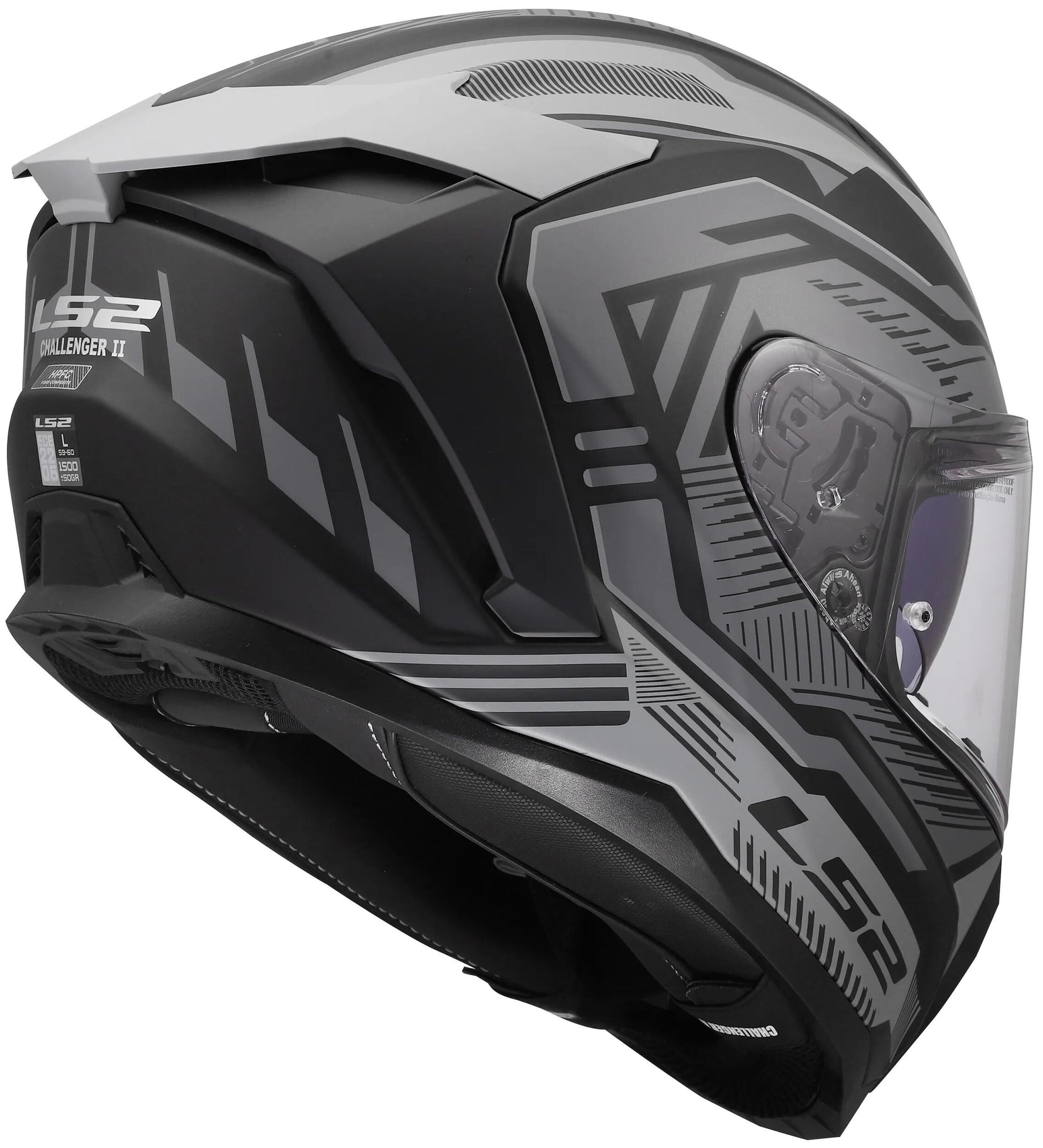LS2 casque intégral ff817 challenger ii casque dravix ff817 challenge ii dravix gris mat l