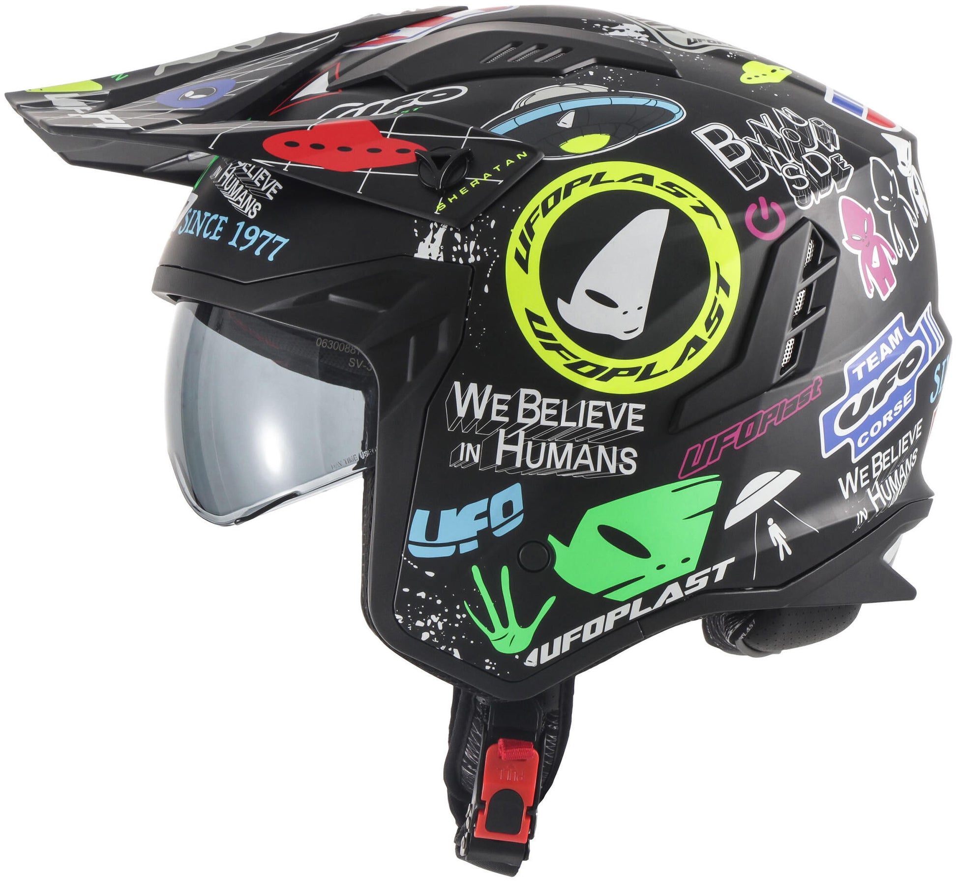 Casque jet Ufo plast sheratan casque sheratan xs graphique mat