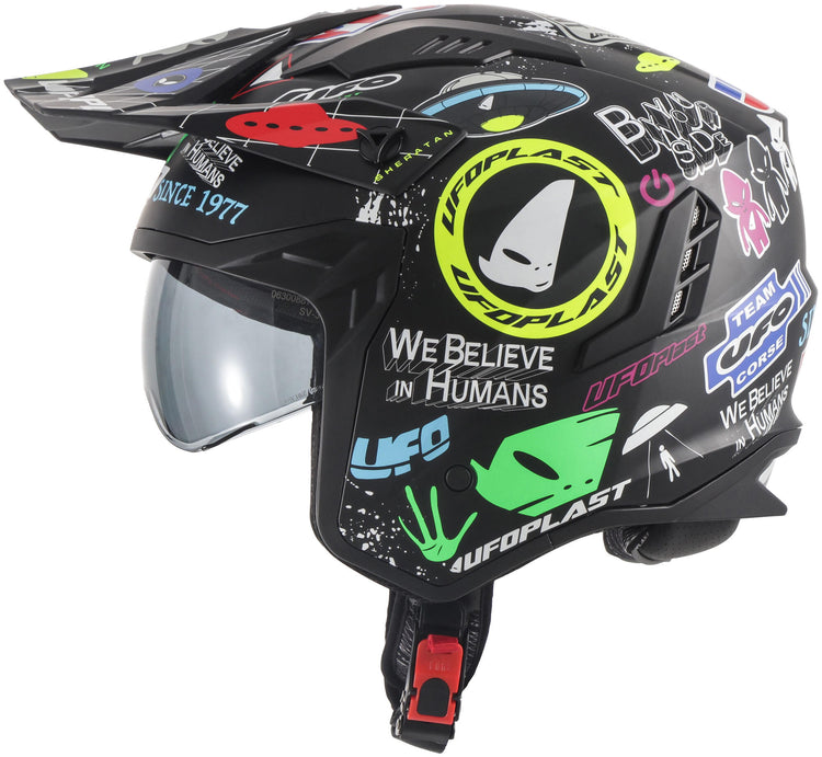 Casque jet Ufo plast sheratan casque sheratan xs graphique mat