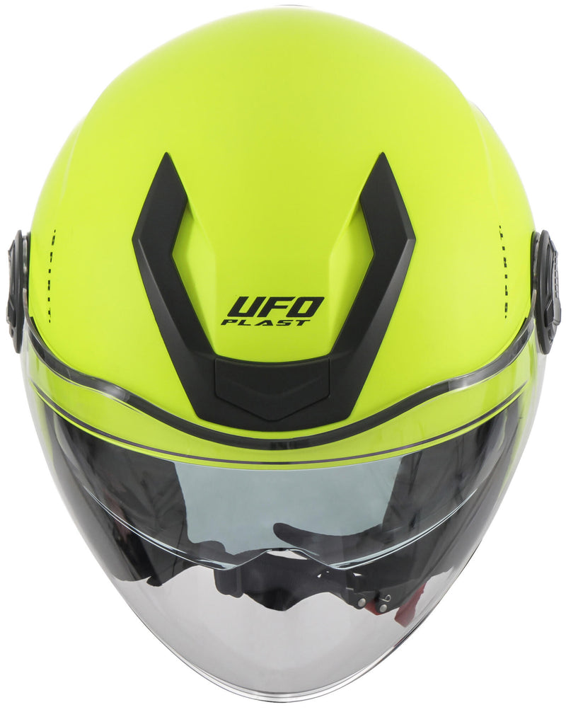 Casque jet Ufo plast urban spirit casque urban spirit s jaune fluo mat.