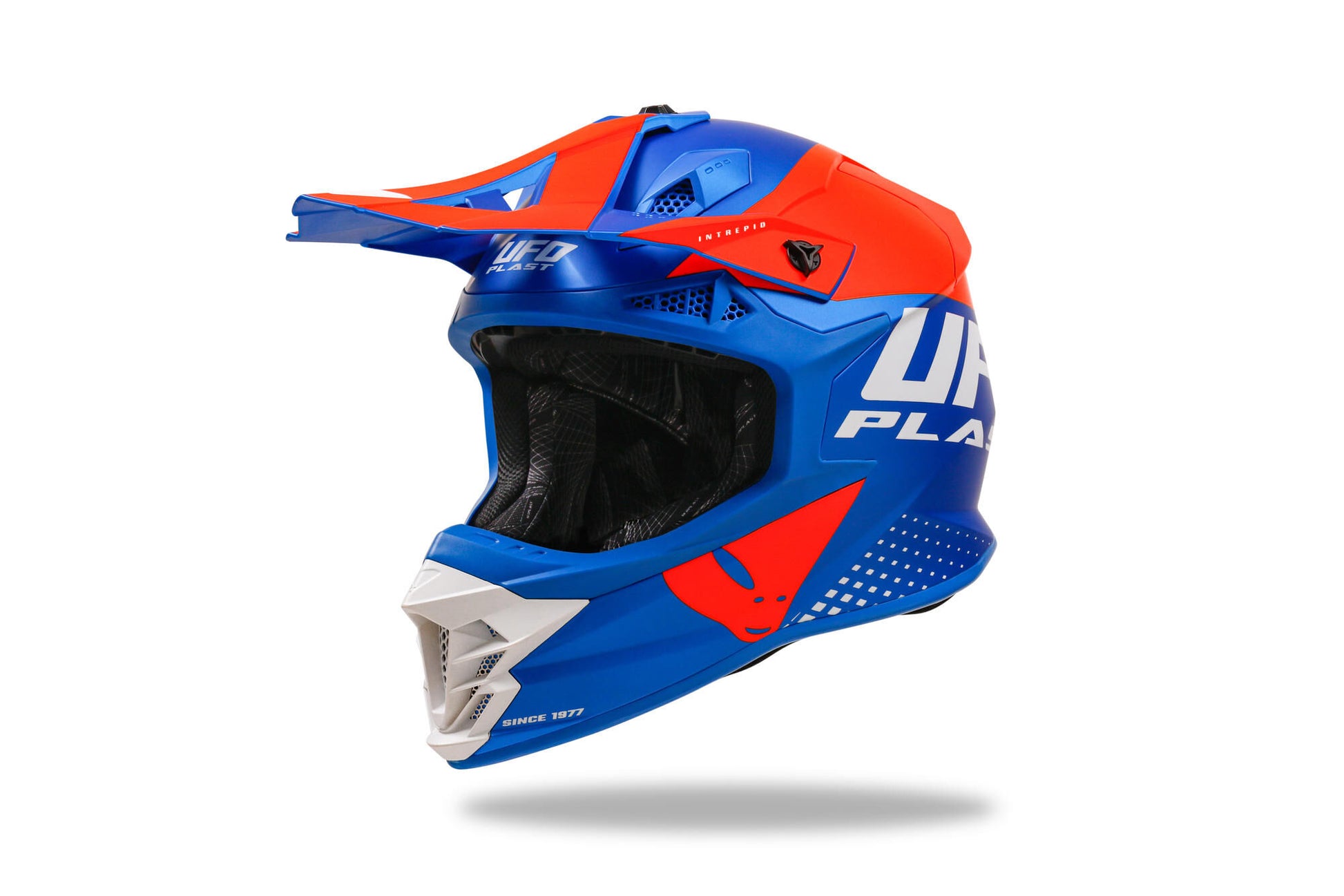 Casque motocross Ufo plast casque intrepid interpid s bleu orange