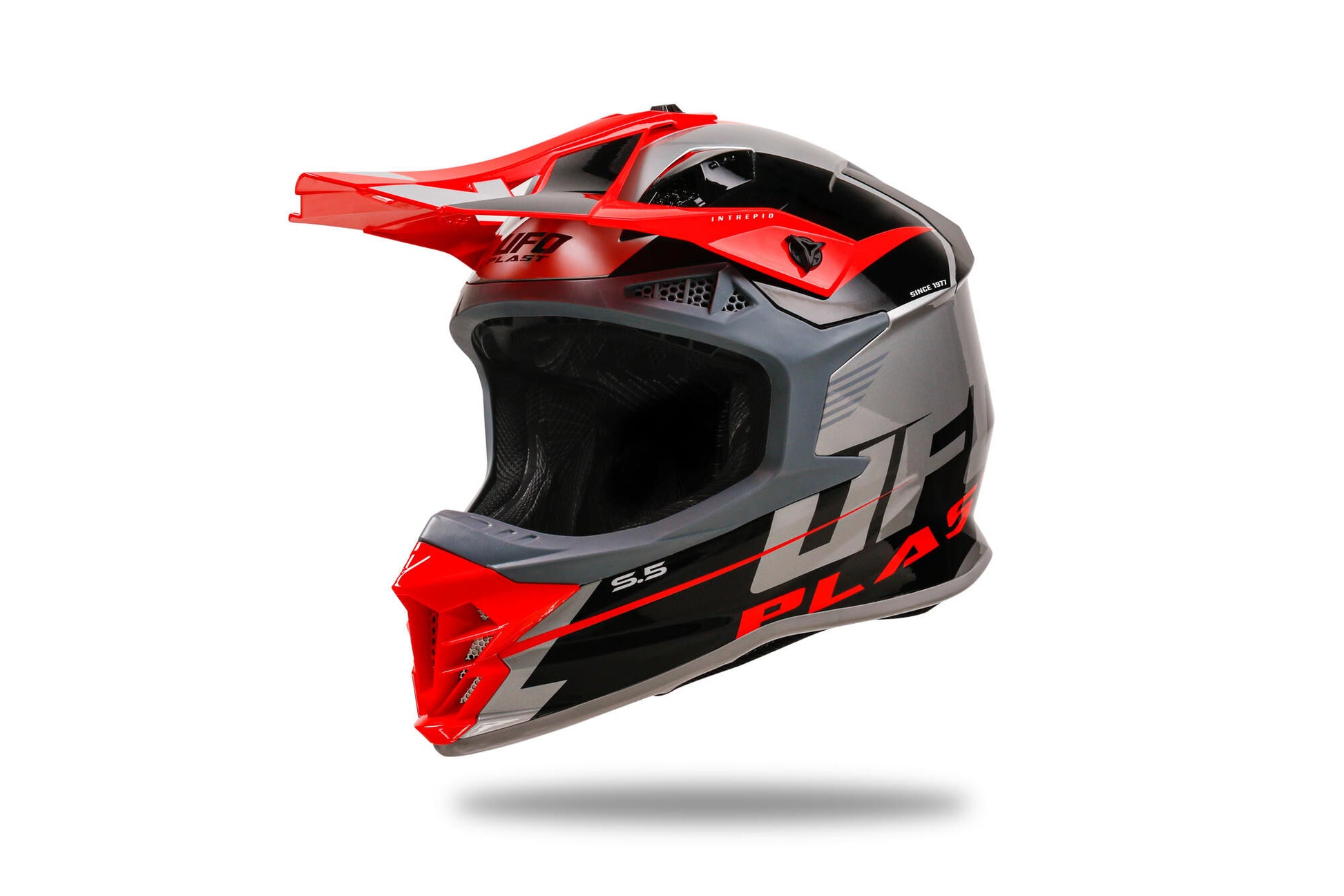 Casque cross Ufo plast casque intrepid interpid s gris