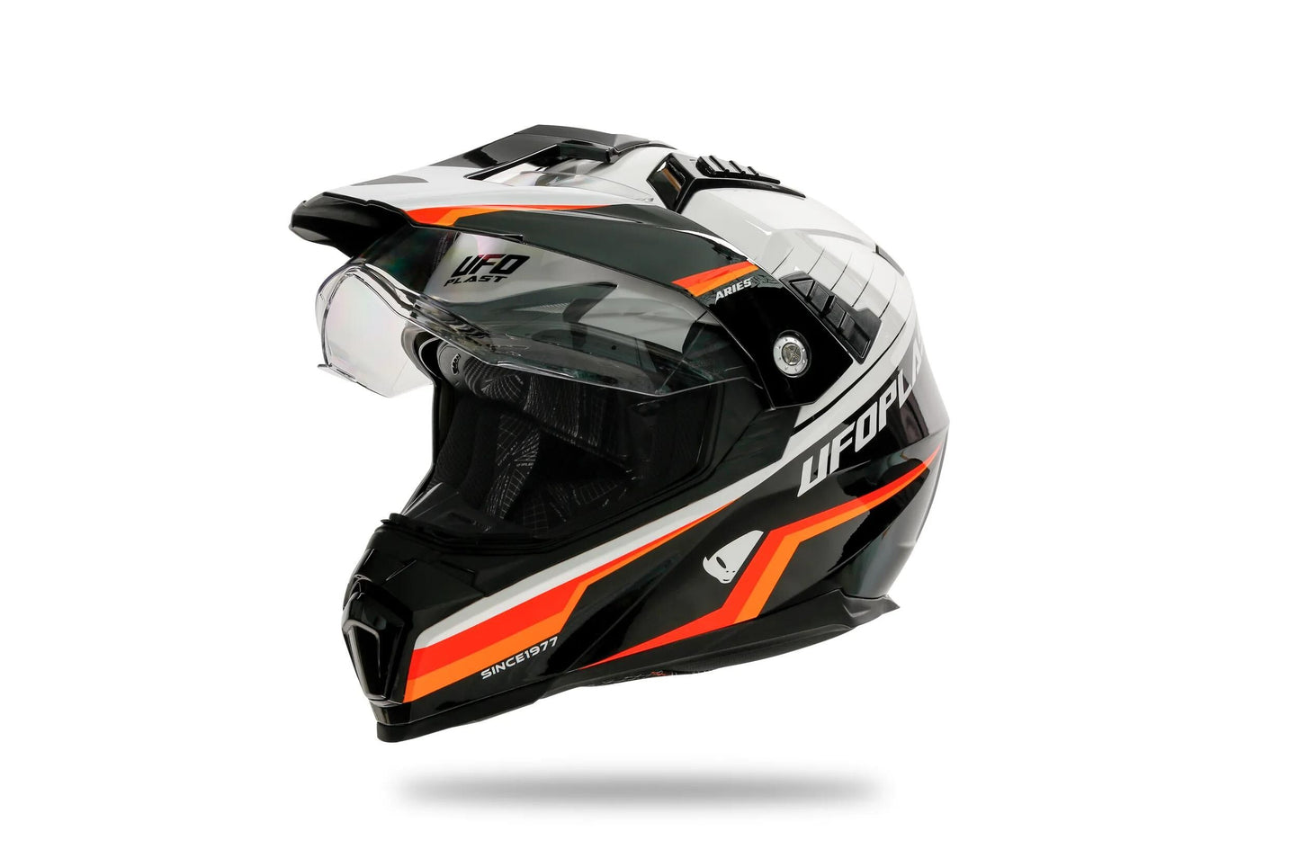 Casque enduro Ufo plast casque aries aries s blanc noir