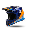 Casque cross enfant Ufo plast korey, casque amovible ufo plst korey m bleu orange