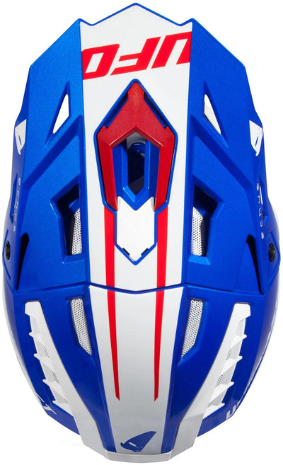 Casque motocross Ufo plast casque echus echus l bleu blanc rouge