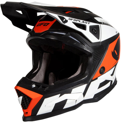 Casque motocross Ufo plast casque echus echus m bl. orange blanc mat