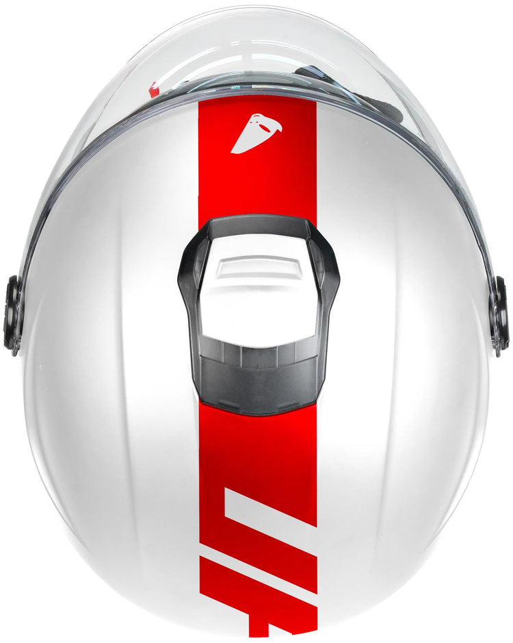 Casque jet Ufo plast casque nixie ufo nixie jet blanc rouge gr. s
