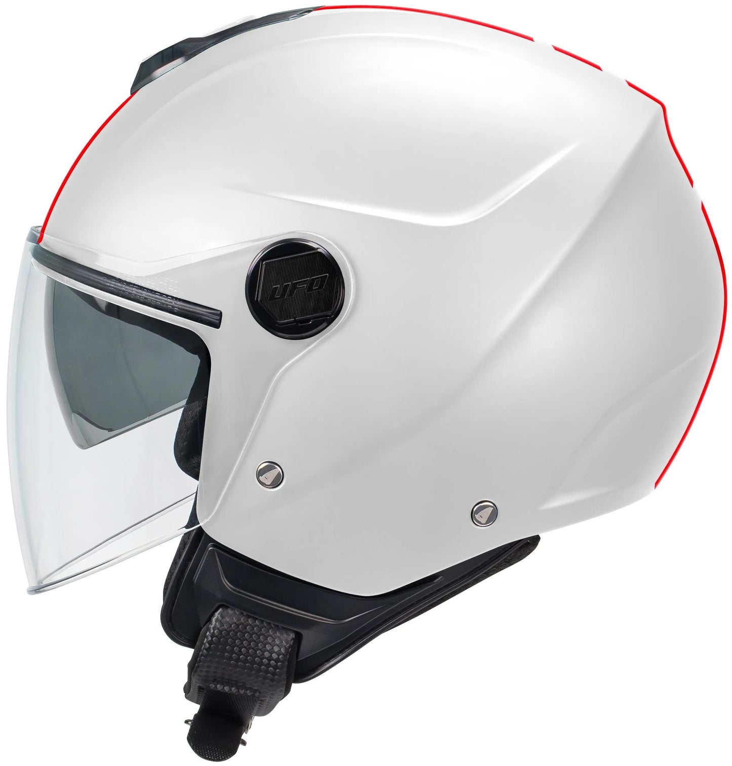 Casque jet Ufo plast casque nixie ufo nixie jet blanc rouge gr. m