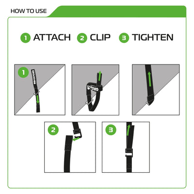 Oxford Snelbinders Atlas G-Hak Atlas G-Hook 26 mm x 1,2 m de paire noire