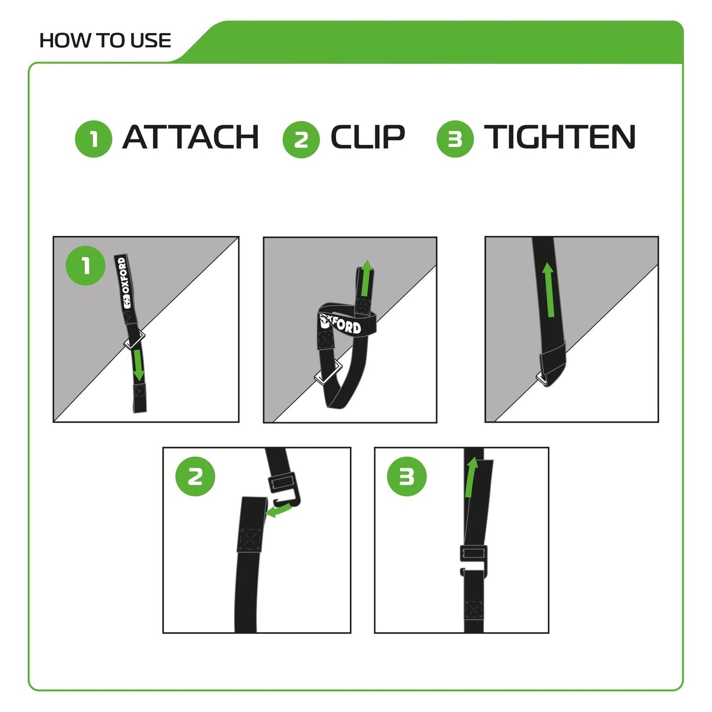 Oxford Snelbinders Atlas G-Hak Atlas G-Hook 17 mm x 2,0 m paire noire