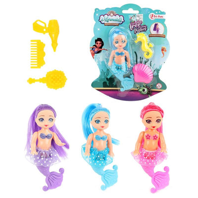 Sirènes sirène pop avec peignes, 12 cm