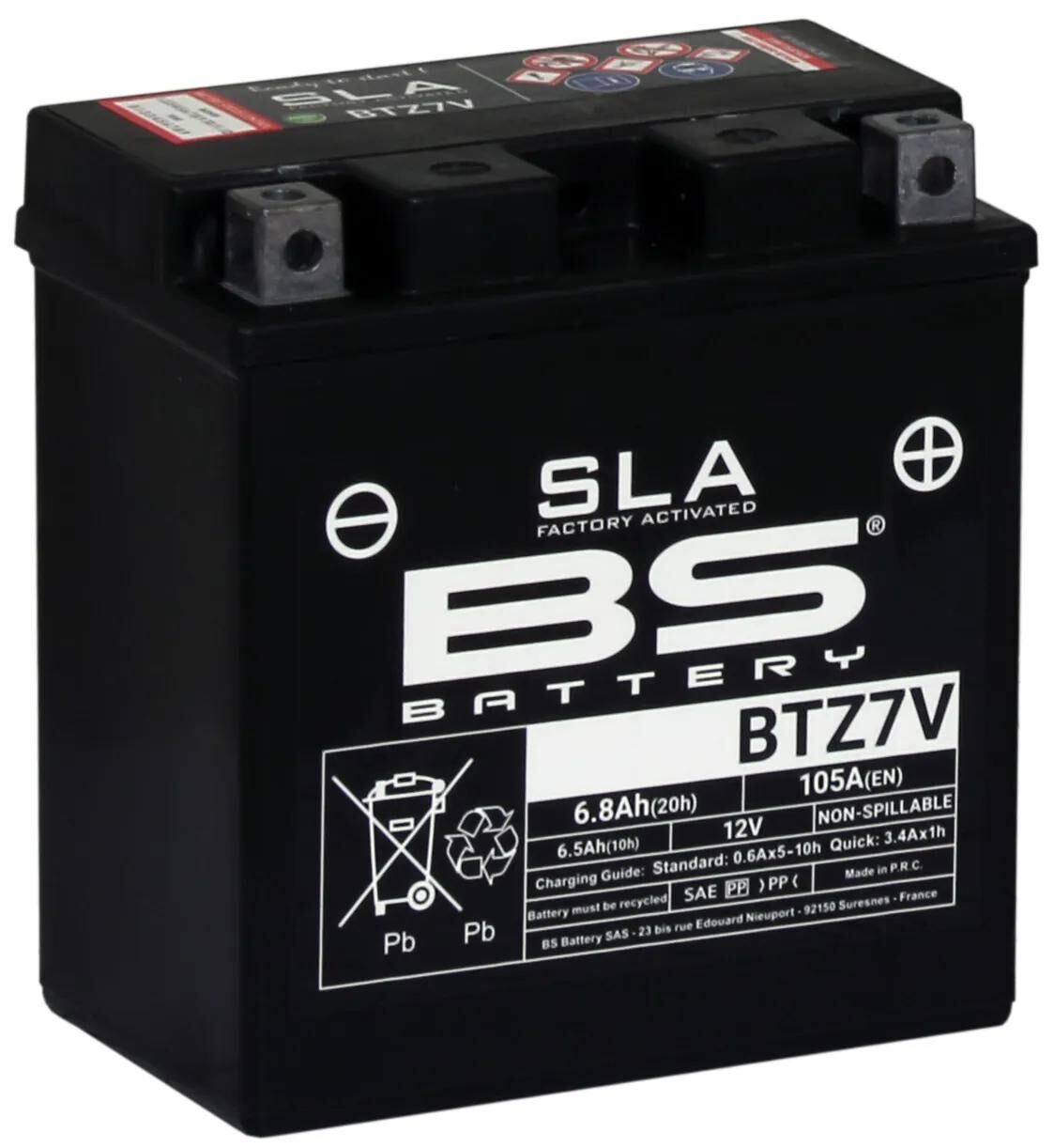 Batterie de batterie BS BTZ7V BS SLA
