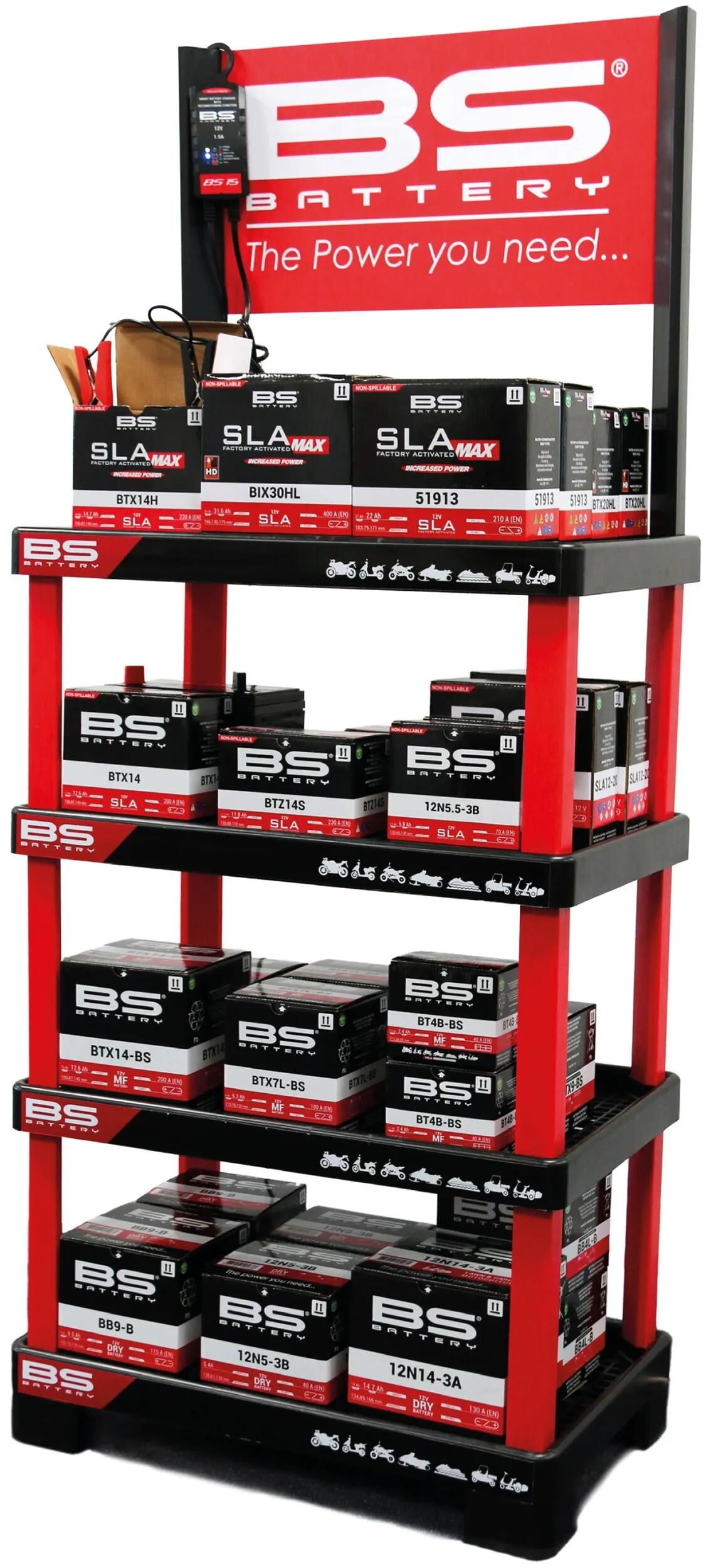 Étagère de vente de batterie BS