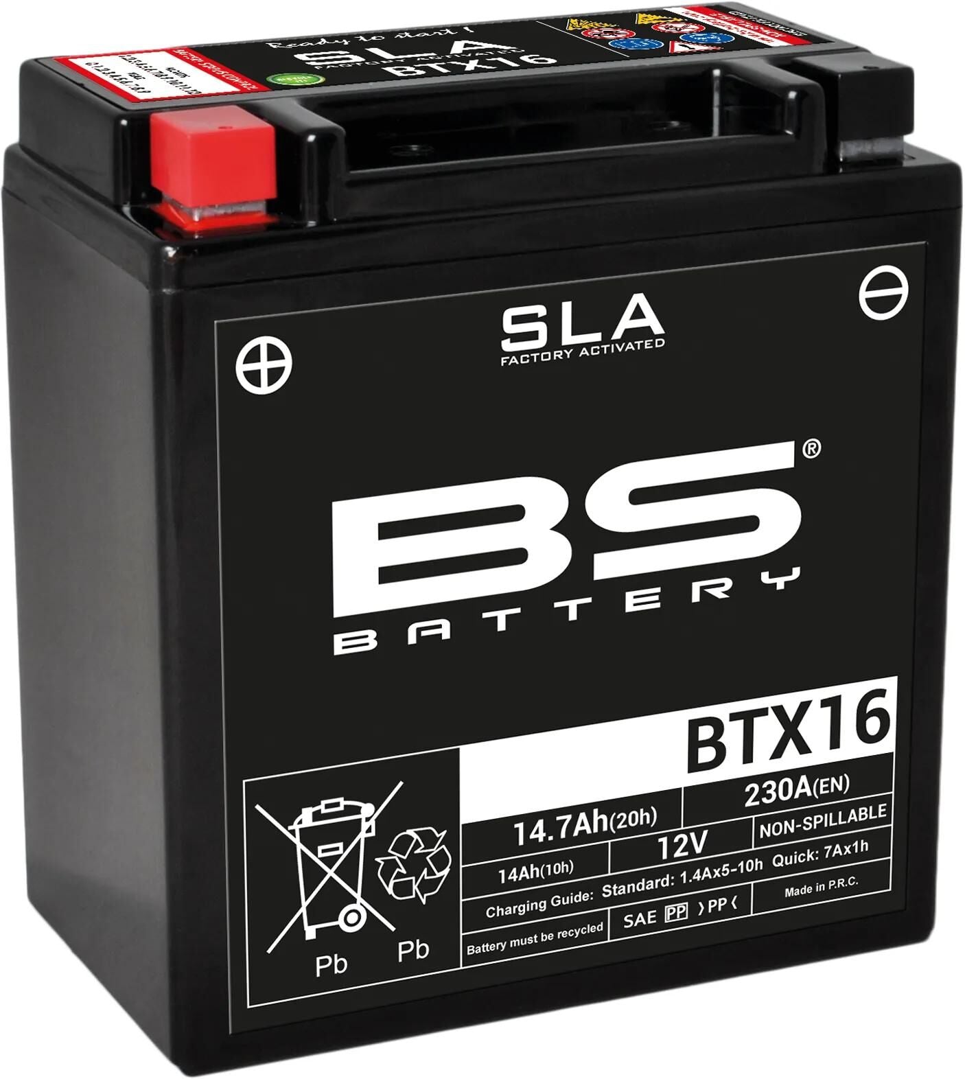 Batterie de batterie BS BTX16 BS SLA