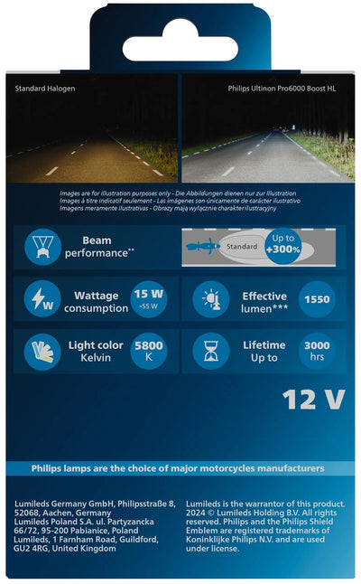 Phare LED Philips Ultinon Pro6000 booster. h7 untinon pro 6000 booster led