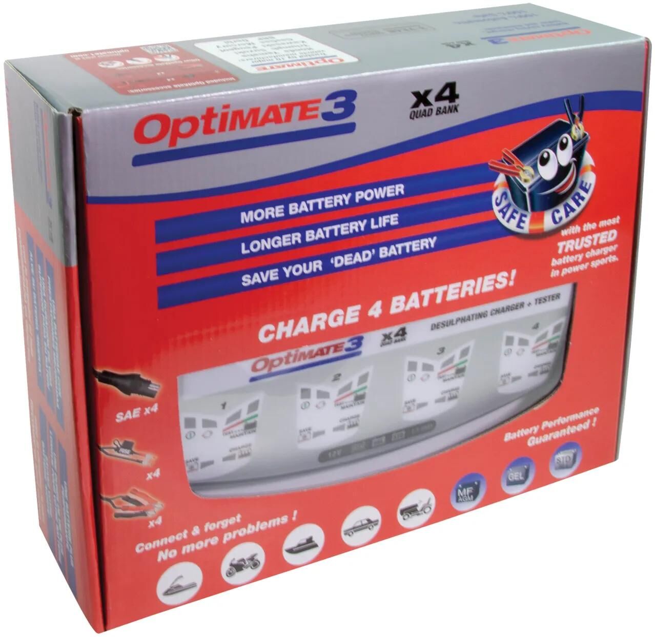TecMate Batter Charger Optate3 Optate 3 Charger 4er Bank