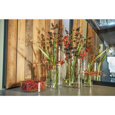 Hakbijl vase cylindre en verre verre ø12xh25cm