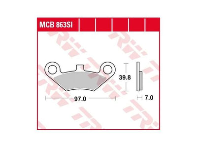 TRW Frein Pad McB 863 SI Metal fritté