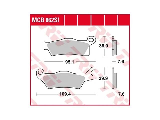 TRW Brake Pad McB 862 SI Metal fritté