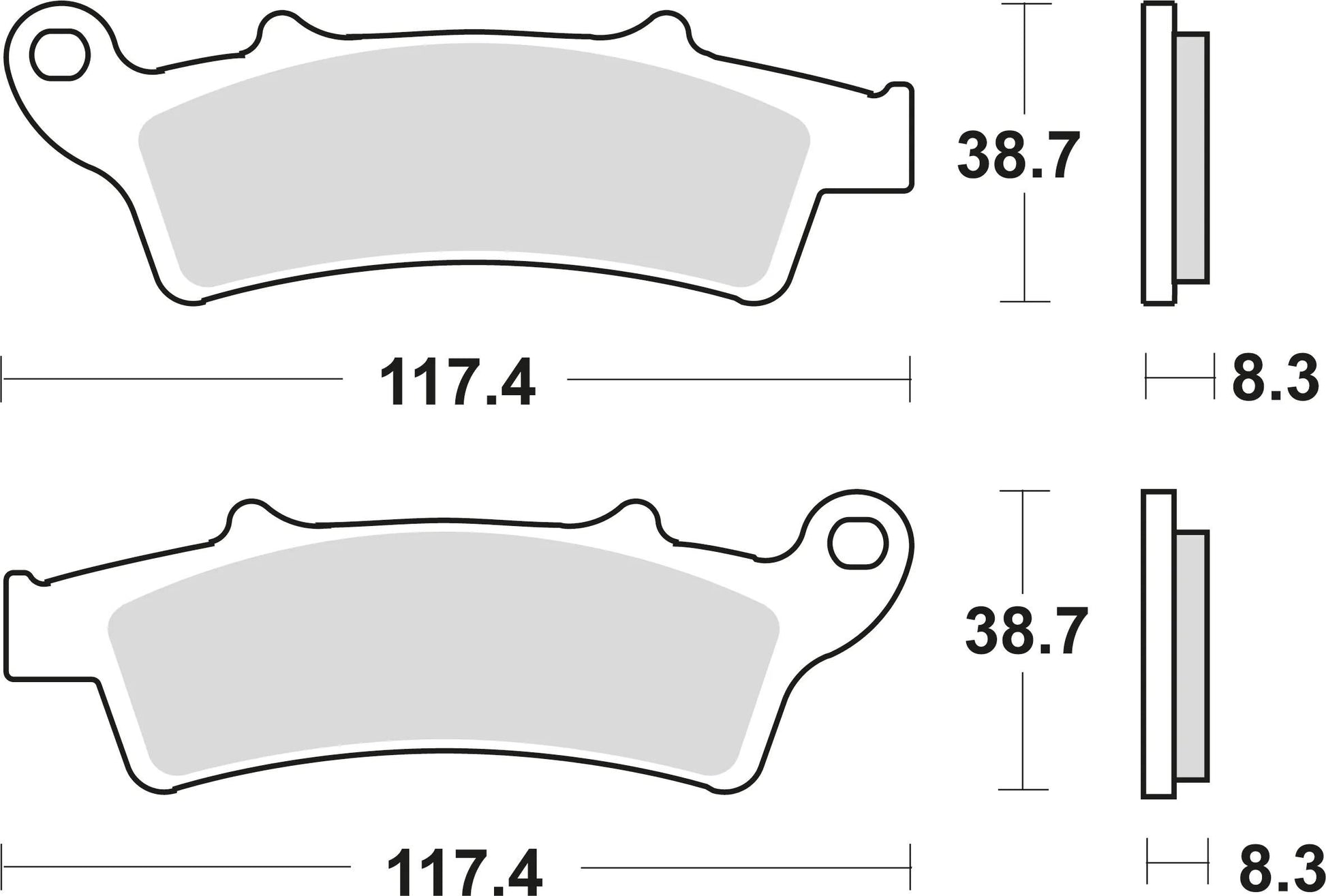 TRW Brake Pad McB 726 SRM Metal fritté